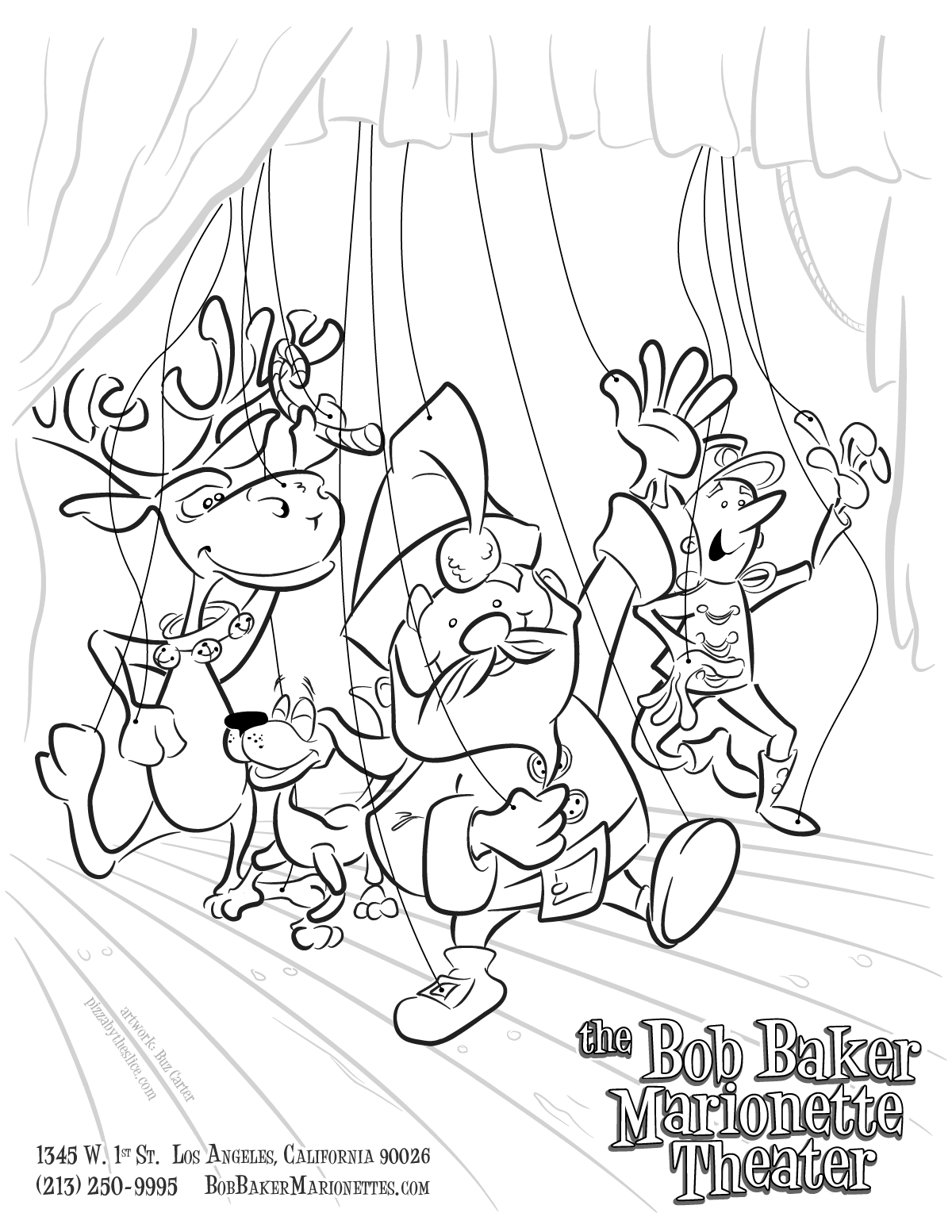Bob Baker Marionette Theater Christmas Coloring Book Page