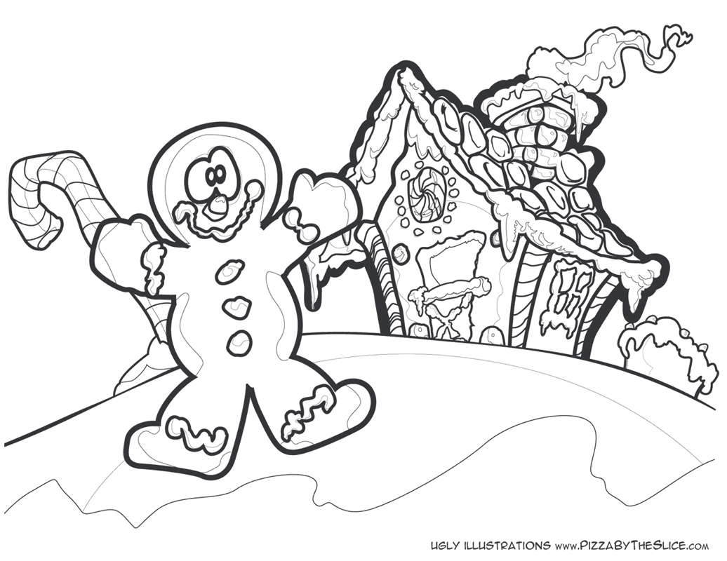 Coloring Page Gingerbread Man & Gingerbread House Gingerbread Man & Gingerbread House