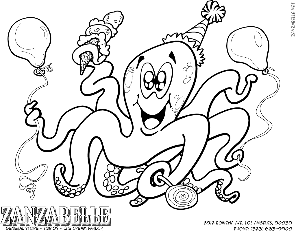 Octopus all a tangle Coloring Page Giraffe and Friends Enjoy Ice Cream Giraffe and Friends Enjoy Ice Cream Coloring Page A Halloween Jack o lantern