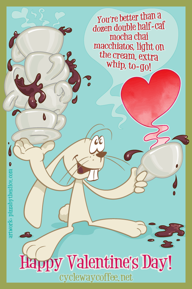 Pics Of Valentines Day Cards. Rabbit Barista Valentine#39;s Day