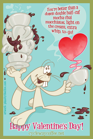 Rabbit Barista Valentine's Day Card