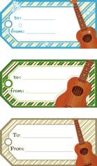 Ukulele Holiday Gift Tags