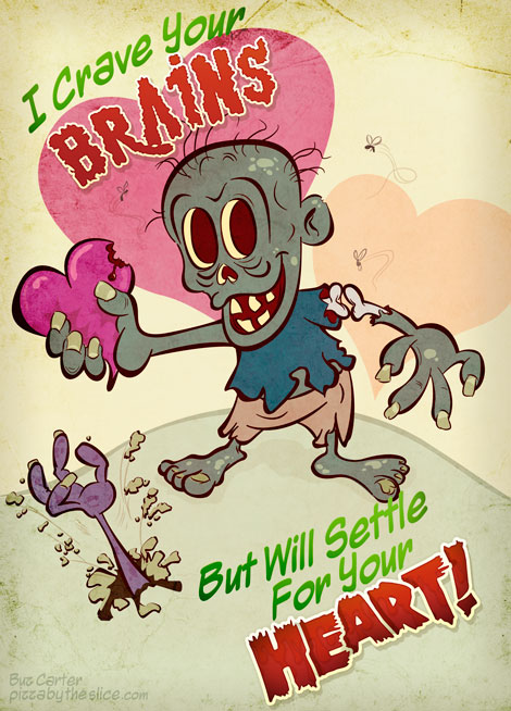 Heart Cards For Valentine. Zombie Valentine#39;s Day Card