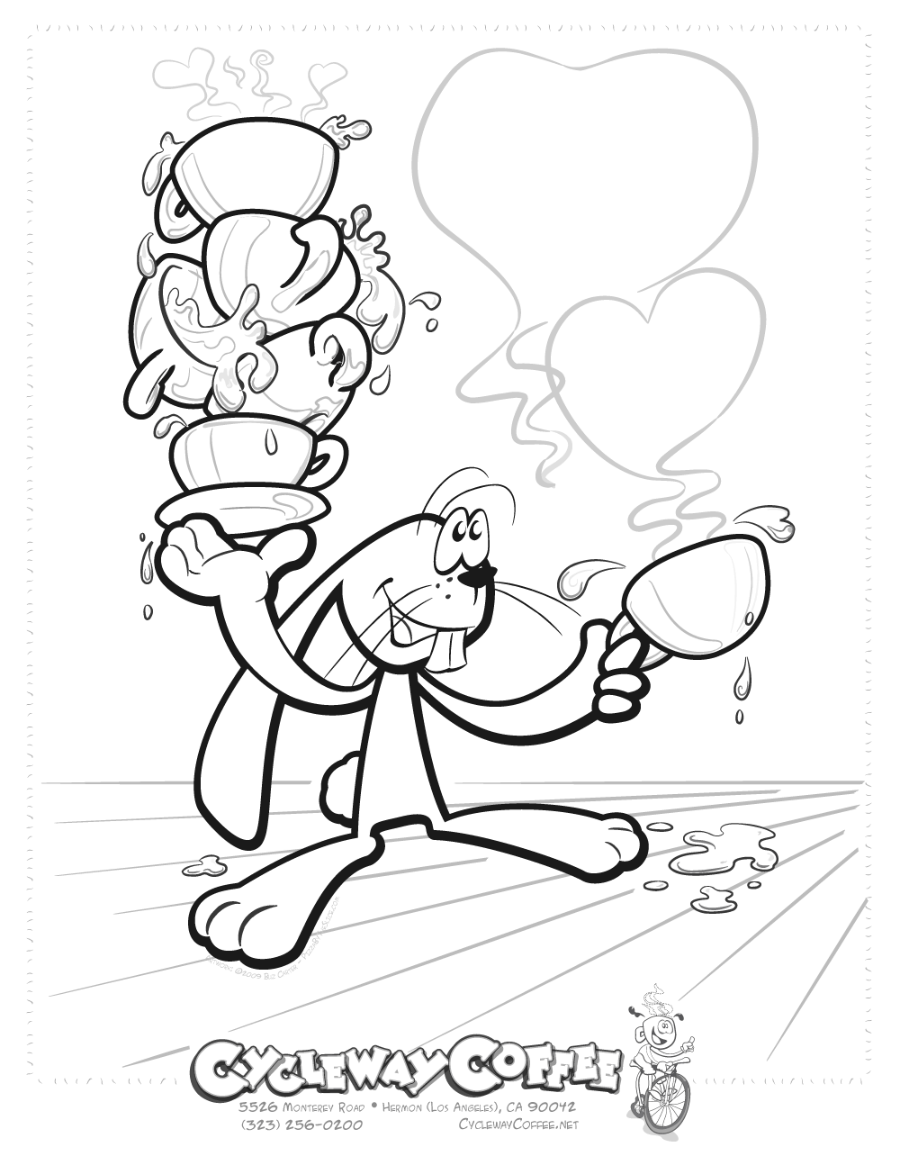 Rabbit Barista Valentine’s Day Coloring Page | Pizza By The Slice